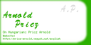 arnold pricz business card